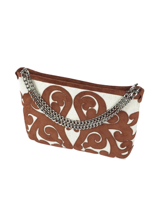 Midi Bag Light Brown Suede Crossbodybag Handmade Exclusive Design Brand New Single Product Shoulderbag with Chain
