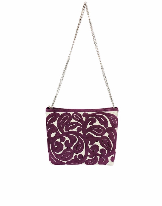 Handmade Bag Exclusive Design Brand New Single Copy Crossbody Clutch with Chain Unique Item XIRA Bordo