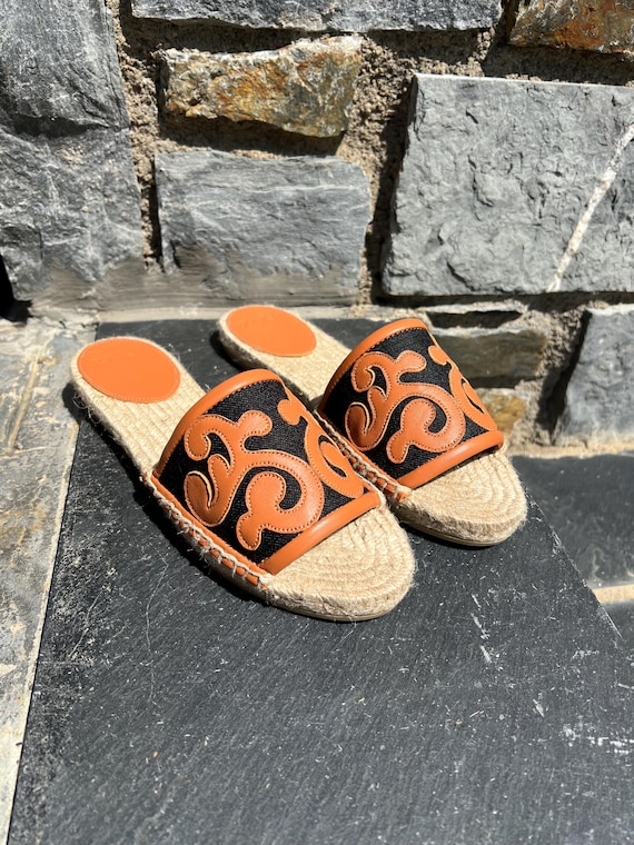 Slippers Espadrilles Summer Sandals Genuine Leather Shoes Classic Jute platform Handmade Limited XIRA