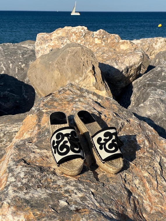 Espadrilles Black Suede High Jute Platform Summer Collection Handmade Limited