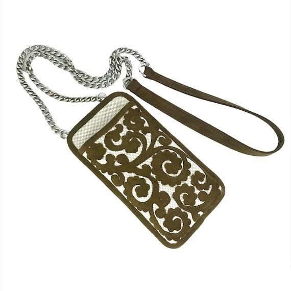 Mini Bag Green Suede Phonecase Handmade Exclusive Single item made by XIRA