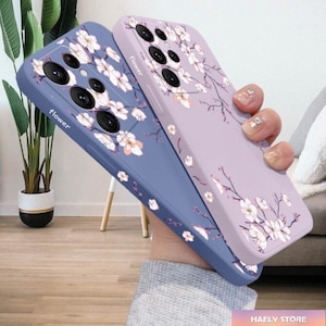 Pflaumenblüte Handytasche Für Samsung Galaxy S24 S23 S22 S21 S20 Ultra Plus FE S10 S9 S10E Note 20 ultra 10 9 Plus Cover