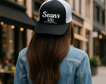 Custom Trucker Hats: Personalized Name and Girl Love Mesh Cap