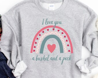 Bushel and A Peck Sweatshirt: Boho Rainbow Gift Top