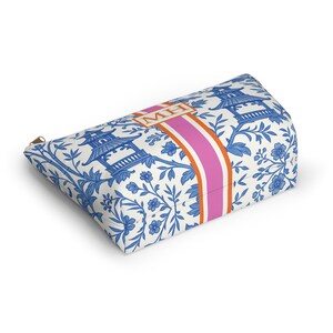 Mahjong Tile Bag | Monogrammed Mahjongg Tiles Storage Pouch Chinoiserie Polyester Carryall Pagoda Print image 8