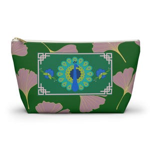 Mahjong Tile Bag Peacock Pink Ginkgo Chinoiserie Mah Jong Storage MahJongg Tiles Pouch image 5