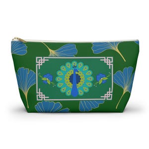 Mahjong Tile Bag Peacock Ginkgo Mah Jongg Tiles Pouch Storage Case Small Large image 5
