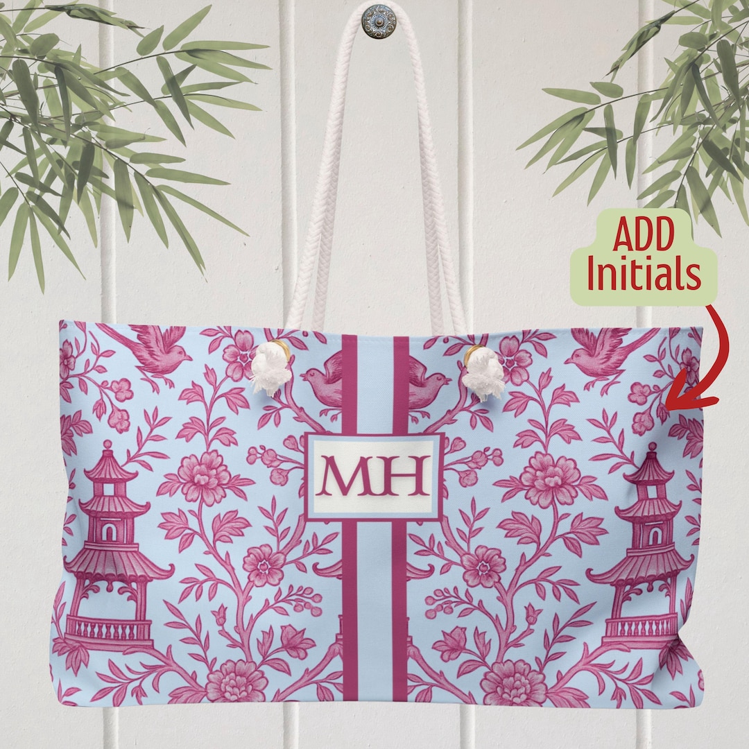 Mahjong Game Tote Bag | Custom Mahjongg Rack Carryall Chinoiserie ...