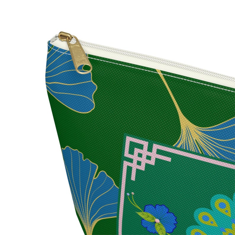 Mahjong Tile Bag Peacock Ginkgo Mah Jongg Tiles Pouch Storage Case Small Large image 11