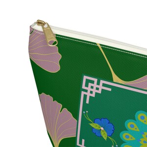 Mahjong Tile Bag Peacock Pink Ginkgo Chinoiserie Mah Jong Storage MahJongg Tiles Pouch image 11