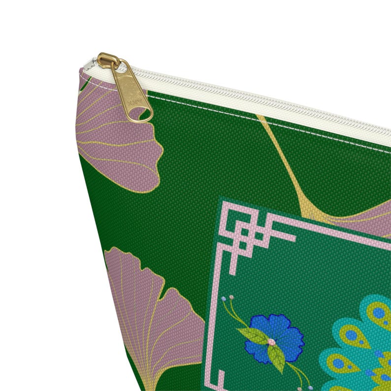 Mahjong Tile Bag Peacock Pink Ginkgo Chinoiserie Mah Jong Storage MahJongg Tiles Pouch image 11