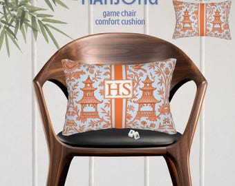 Mahjong Pagoda Print Game Chair Cushion Custom Monogram Mahjongg Mah Jongg Pillow 20x14