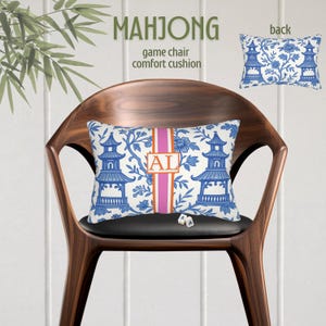 Game Chair Cushion Mahjongg Lumbar Pillow Custom Monogram Mahjong Lover Gift Mah Jong 20x14