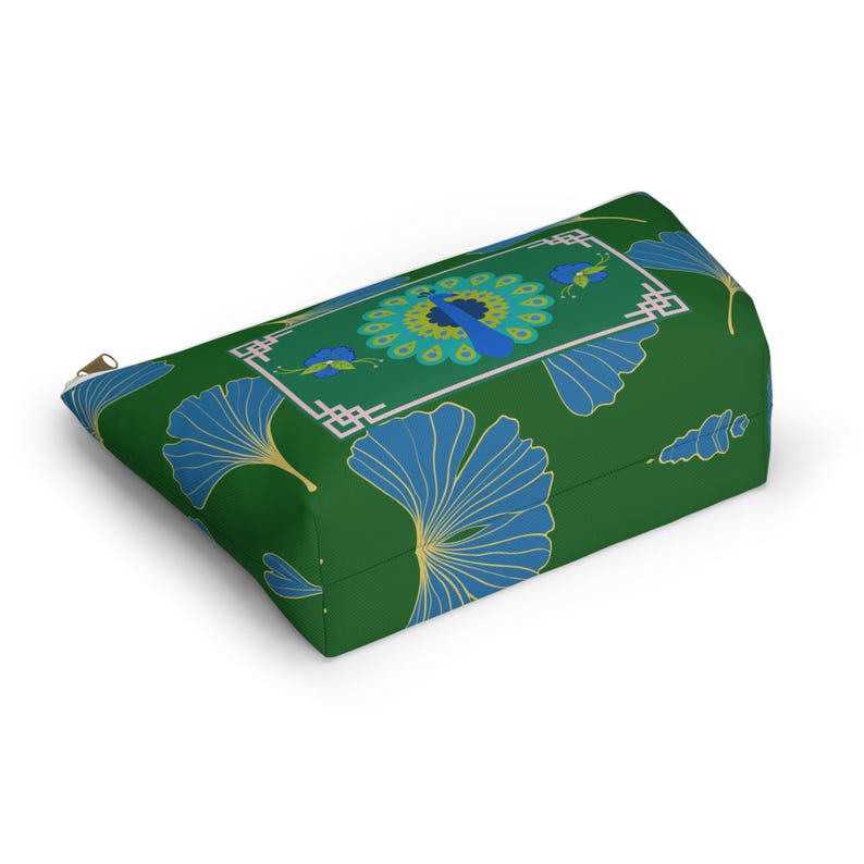 Mahjong Tile Bag Peacock Ginkgo Mah Jongg Tiles Pouch Storage Case Small Large image 10