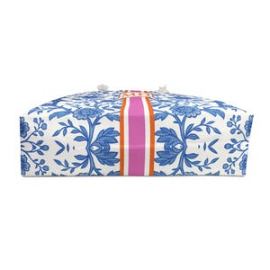 Mahjong Game Tote Bag | Monogram Mahjongg Rack Carryall Chinoiserie Mah Jongg Gift Pagodas Print image 9