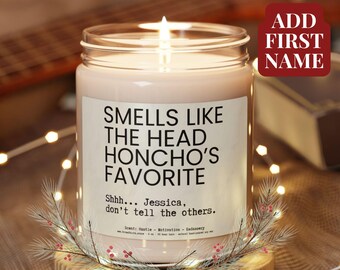 Personalized Employee Coworker Gift Candle: Natural Soy Wax, 9 oz