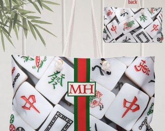 Sacola do jogo de Mahjong de <br> Entrega Rápida? Monograma Mahjongg Rack Tile Carryall Tiles Print Custom Mah Jongg