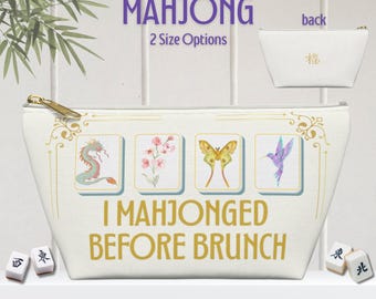 Mahjong Tile Pouch Mahjong Fliesen Aufbewahrungstasche Canvas Tbottom Carryall Mah Jong Travel