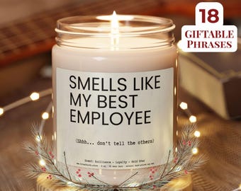 Custom Coworker Candle, Bulk Gifts From Boss, Natural Soy Wax, 9oz