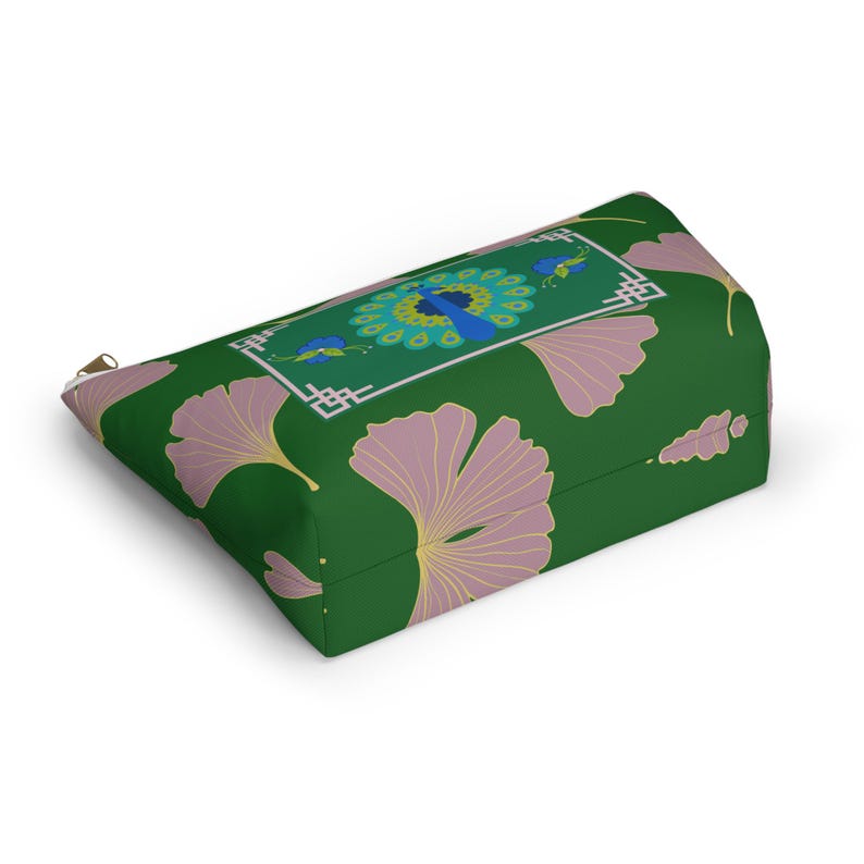 Mahjong Tile Bag Peacock Pink Ginkgo Chinoiserie Mah Jong Storage MahJongg Tiles Pouch image 10