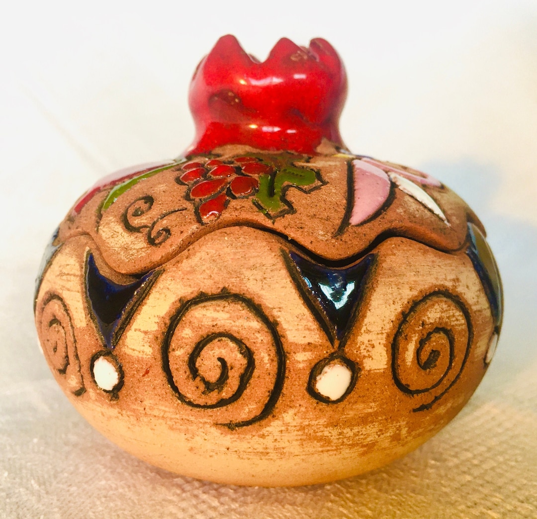Ceremaic Jewelry Box Handmade Clay Jewelry Box Pomegranate Etsy UK