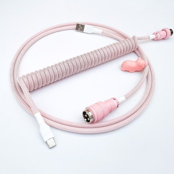 Coiled Mechanical Keyboard Cable “Pastel Pink”