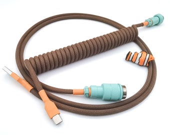 Coiled Mechanical Keyboard Cable “Browny”