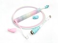 Coiled Keyboard Cable “Pastel Jelly Rainbow ”