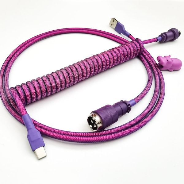 Coiled Mechanical Keyboard Cable “Neon Pink”