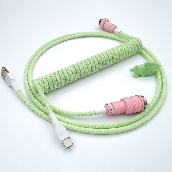 Coiled Mechanical Keyboard Cable “Pastel Mint”