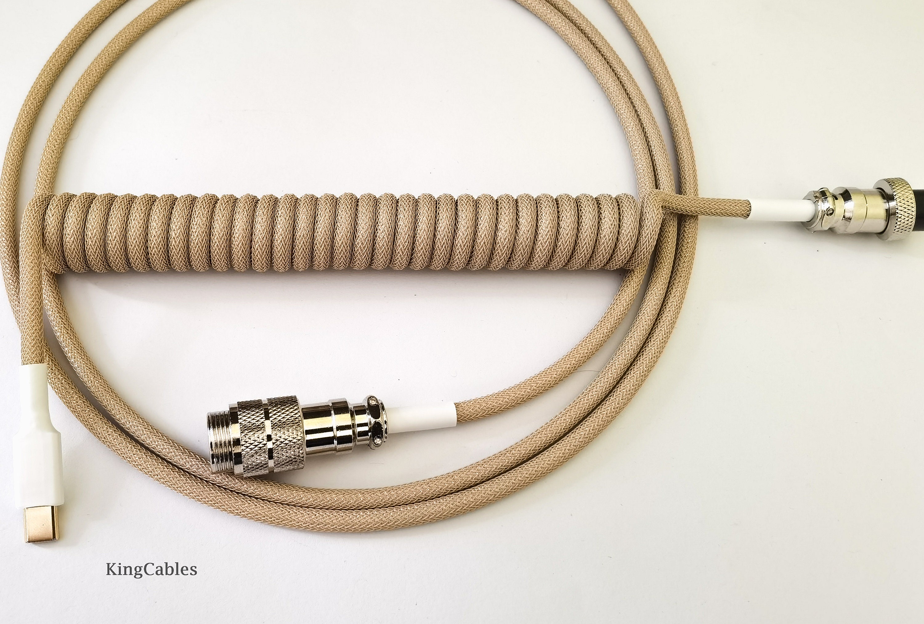 Coiled Mechanical Keyboard Cable cream Etsy Canada