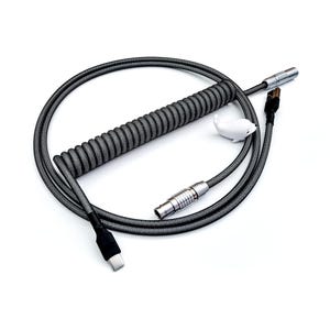 Coiled keyboard LEMO cable "Monochrome"