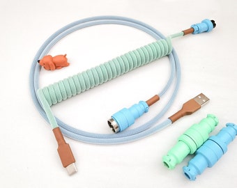 Coiled Mechanical Keyboard Cable “Islander”