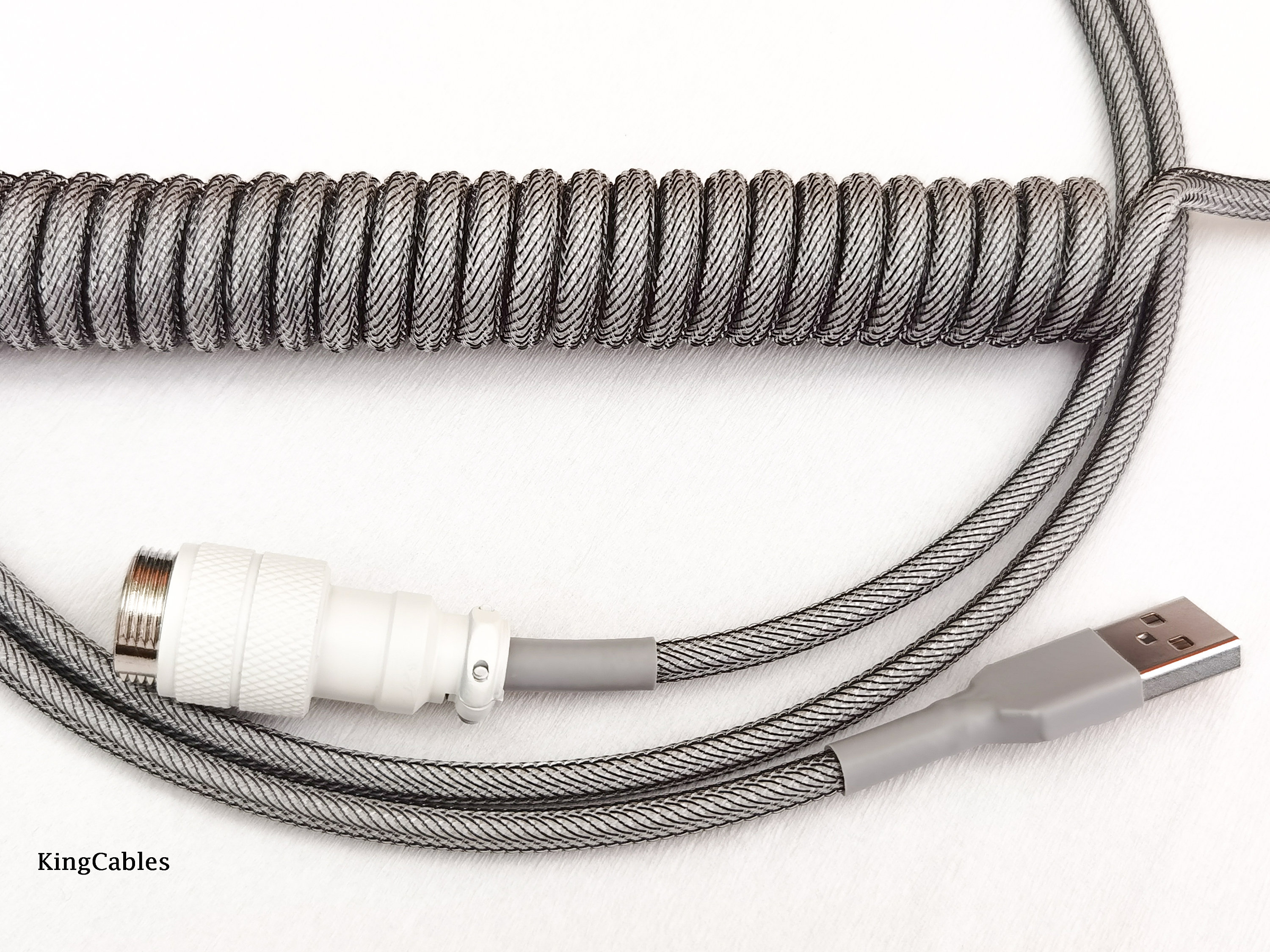 Coiled Mechanical Keyboard Cable carbon White Etsy Canada