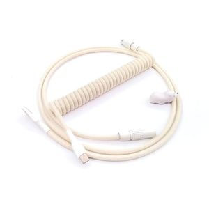 Coiled keyboard LEMO cable "Coffee Cream"