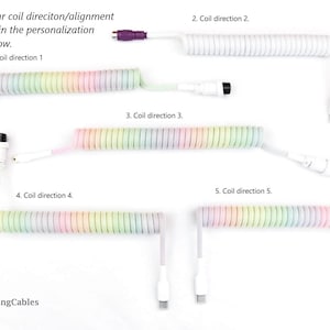 Coiled Mechanical Keyboard Cable Pastel Jelly Rainbow image 9