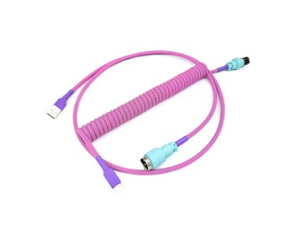 Coiled Keyboard Cable “Pink Laser”