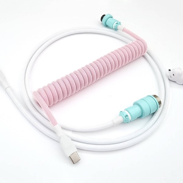 Coiled Mechanical Keyboard Cable "Noel"