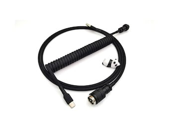 Coiled Keyboard Cable "Black Widow"