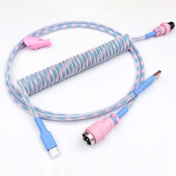 Coiled Mechanical Keyboard Cable “Pastel Candy”