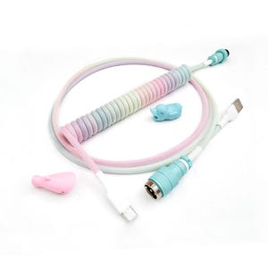 Cable de teclado en espiral “Pastel Jelly Rainbow”