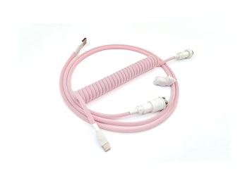 Coiled Keyboard Cable &quot;Baby pink&quot;