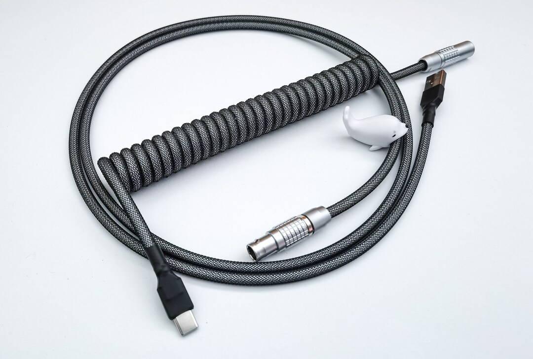 Coiled Keyboard LEMO Cable monochrome Etsy