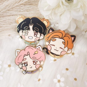 Kitty Club BTS Enamel Pins - Jimin Yoongi Taehyung