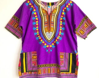 purple dashiki dress