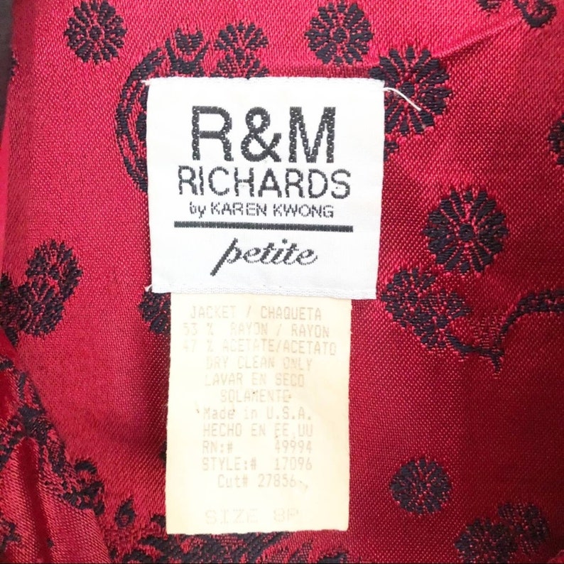 Vintage R&M Richards Karen Kwong Asian Jacket