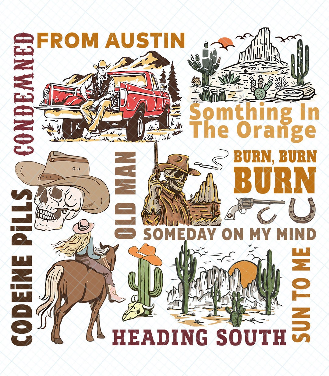 The Burn Burn Burn Tour 2024 Png, Zach Bryan Png, The Quittin Time Tour