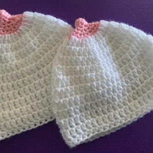 Crochet Boobie Beanie: Breastfeeding Awareness Baby Hat