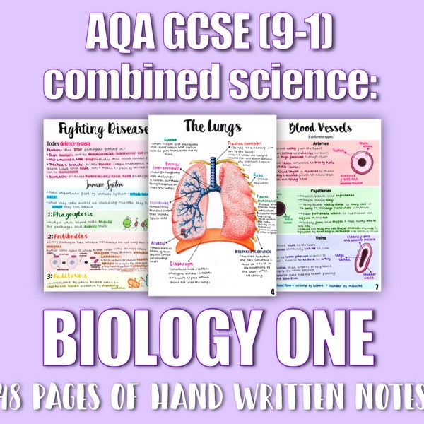 AQA GCSE (9-1) Combined Science Revision Notes : Biology One