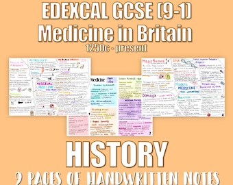 EDEXCEL GCSE (9-1) History Revision Notes :  Medicine in Britain